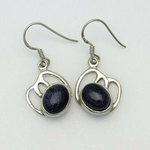 Vintage Silver and Blue Boho Earrings